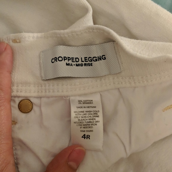 Express | Cropped Legging Mid-Rise White Jeans - Picture 3 of 6